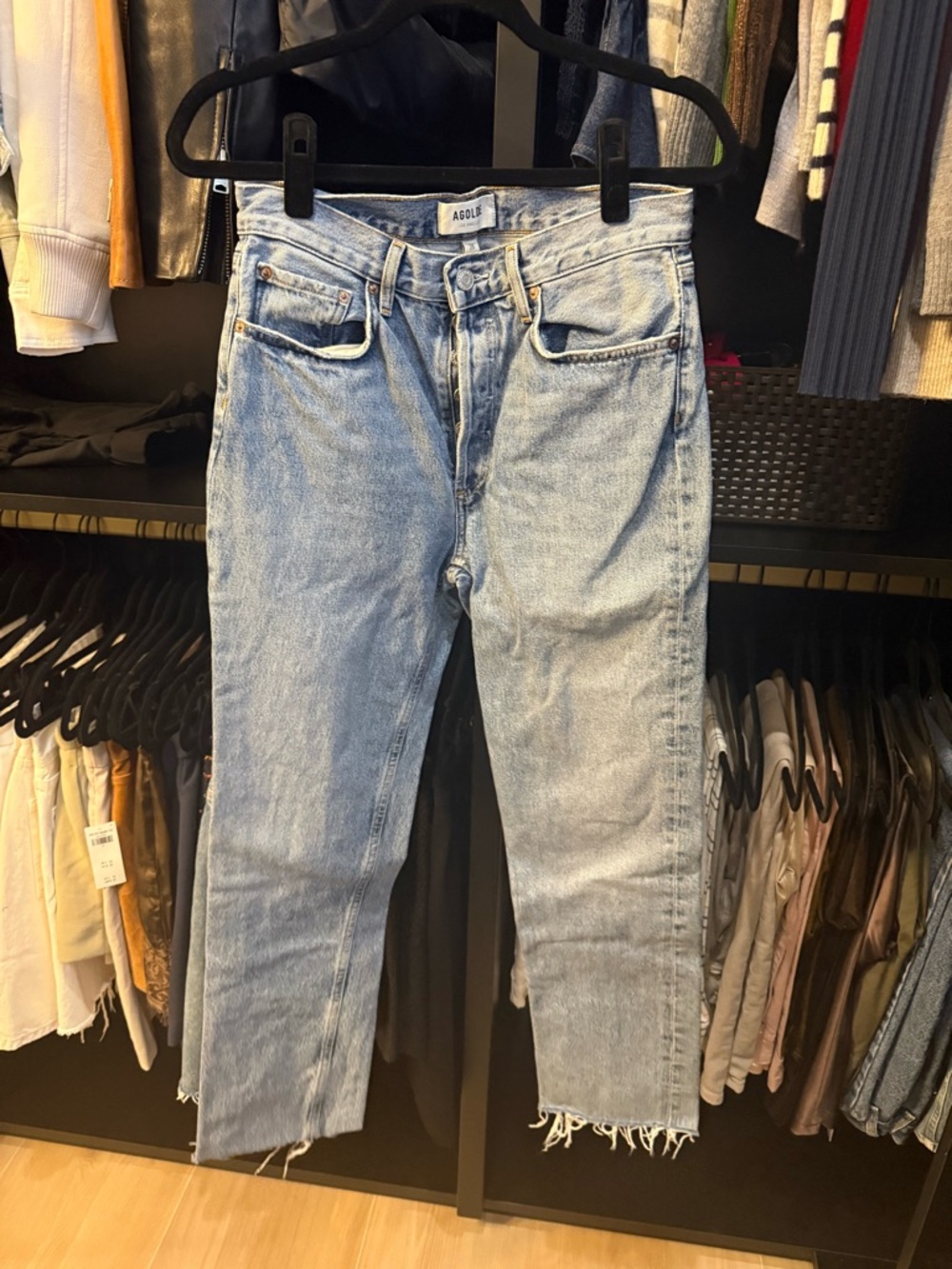 Agolde Light Wash Straight Jeans